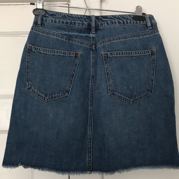 Button Front Denim Skirt - Picture 3 of 4